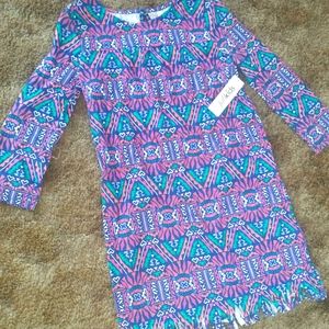 FabKids allover print dress w/ fringe